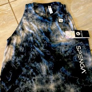 SPENGA Glyder TyeDye Tie Back tank top.  Size L